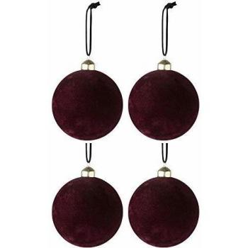 Jolipa - Juego de 4 Bolas Decorativas para árbol de Terciopelo