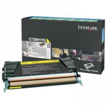 Lexmark C736H1YG Tóner Original Amarillo de Alta Capacidad (10,000 páginas) Retornable