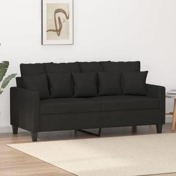 Sofá de 2 plazas negro 120 cm en tela