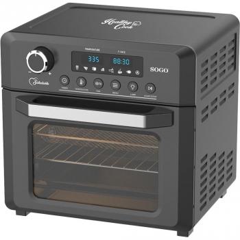 Sogo FRE-SS-10490 Freidora sin Aceite 18L con Horno, Deshidratador y Asador, 1500W Circulación de Aire Caliente
