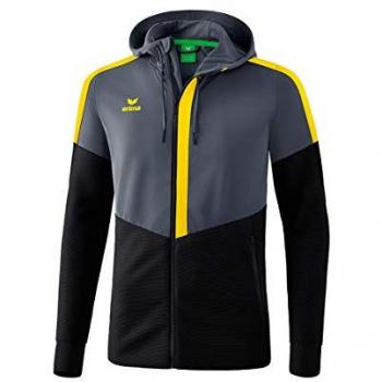 Erima Children's Hooded Training Jacket Slate Grey / Black / Yellow 140 cm Male
