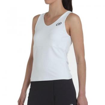 Camiseta Sin Mangas Bullpadel Porru Mujer - Ropa de Pádel, Color Blanco, Diseño Deportivo, Material Transpirable, Corte Ajustado