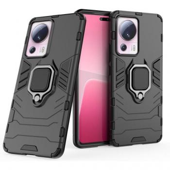 Funda Magnética Con Anillo Para Móvil Xiaomi Mi 13 Lite 5G Negro - Carcasa Magnética con Anillo, Imán Antigolpes, Resistente, Rígida Dura, Tecnología de Absorción de