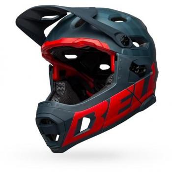 Casco Bell Super DH Spherical MIPS azul mate rojo - S