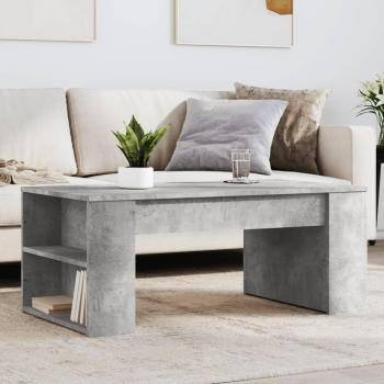 Mesa de centro vidaXL madera de ingeniería 102x55x42 cm en Blanco, Negro o Roble Sonoma, diseño para salón o comedor, mesa auxiliar de café y opción en gris hormigón