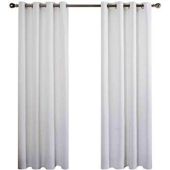 Deconovo Cortinas Habitacion Opacas Telas Termicas Aislantes Frio Calor Ruido Luz para Salon Dormitorio 2 Piezas 140 x 280 cm Blanco