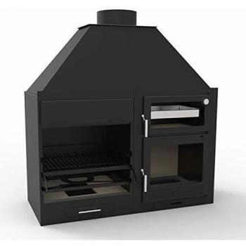 Barbacoa Horno Modelo Fusión 140 de FM Barbacoas - Barbacoa con horno incorporado, diseño moderno, capacidad para cocinar grandes cantidades, estructura resistente, fácil de limpiar, incluye parrilla y bandeja para recoger grasa