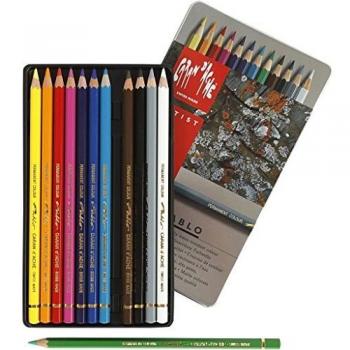CAJA METAL LAPIZ CARAN D'ACHE PABLO 12 COLORES PERMANENTES