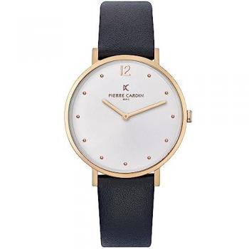Pierre Cardin Elegant Rose Gold Women Watch with Leather Strap, Yellow Color, Size: ONE SIZE