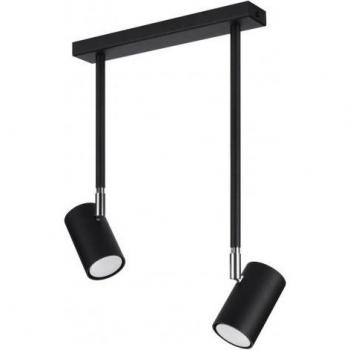 Foco de Techo Norano Twin Acero Negro 2 Bombillas 43cm