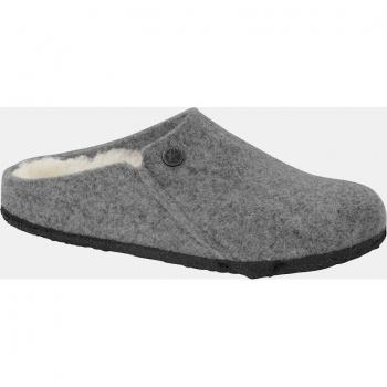 Birkenstock Zermatt Men's Shearling Wool Felt Slippers - Light Grey