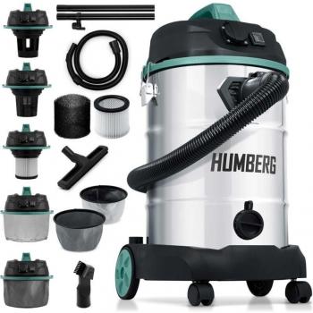 Aspirador Industrial Multifuncional 30L 1600W HM-402 - Seco y Húmedo, Función de Soplado, Filtros Reutilizables