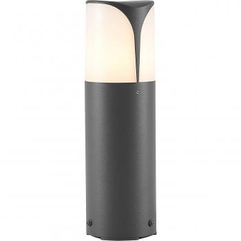 Baliza de pie Lucande Paikea, 30 cm, lámpara para exterior moderna en negro, hecha de aluminio, 1 llama E27, ideal para iluminación de senderos