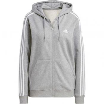 Adidas Chaqueta Mujer Essentials Gris con Capucha y Cremallera