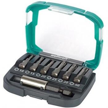Wolfcraft 2965000 Caja de Puntas, torsión sólido, 0 V, Gris