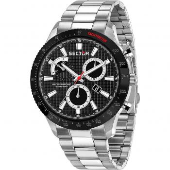 Sector No Limits Chronograph 270 Black Dial Stainless Steel Watch for Men, Gray, Size: ONE SIZE