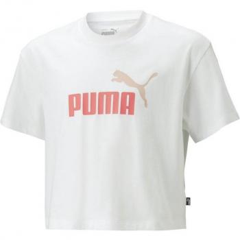 Camiseta Puma Girls Logo Cropped Niña White