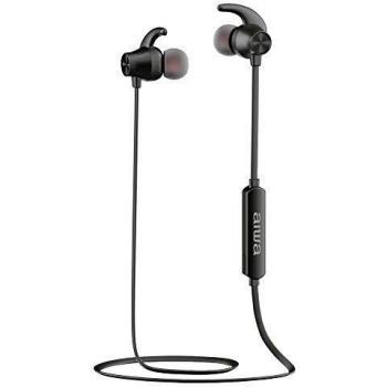 Aiwa ESTBT-400BK: Auriculares Deportivos inalámbricos Bluetooth 5.0, Manos Libres, In-Wire Soft-Touch, Hyperbass, Diseño ergonómico, Resistente al Agua