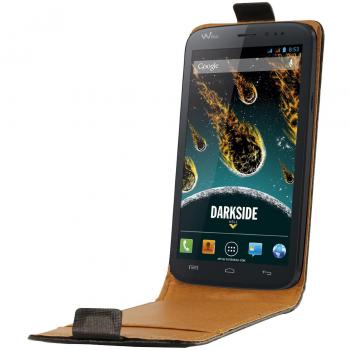 Swiss Charger SCP10126 - Funda de piel con tapa para Wiko Darkside, color negro
