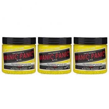 Manic Panic - Electric Banana Classic Creme Vegan Cruelty Free Yellow Semi Permanent Hair Dye - 3 x 118ml