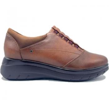 Zapatos de Mujer Mocasines Hualum Confort 22E215 Color Camel
