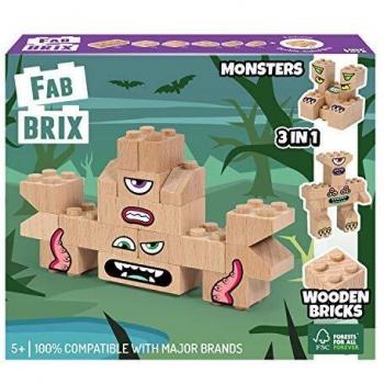 FabBrix Madera de Haya, Bloques de construcción compatibles con Todas Las Marcas líderes