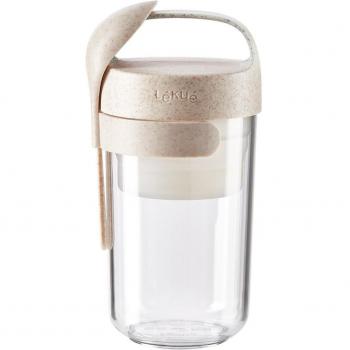 Lékué Jar To Go 600 ml - Recipiente Hermetico con Cuchara Organic To Go