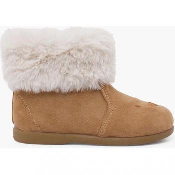 Botas de bebé niña con cuello de pelo y cremallera Pisamonas