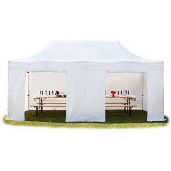 Toldo Plegable Profesional 3x6m de Aluminio 40mm, PVC Ignífugo 850g/m², con Laterales Blancos