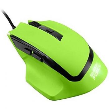Sharkoon SHARK FORCE - Ratón Gaming Óptico con Cable, 1600 DPI, 6 Botones, Iluminación LED, Superficie Engomada, Indicador DPI - Color Verde