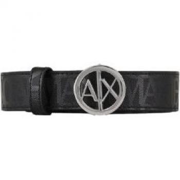 Armani Exchange Women's Casual Black Synthetic Imitation Leather Belt 75cm