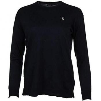 Ralph Lauren Jersey de lana merino para mujer, cuello redondo. azul marino M