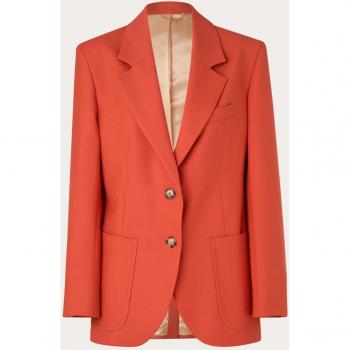 Victoria Beckham - Stylish Orange Blazer with Patch Pockets for Women, Size S