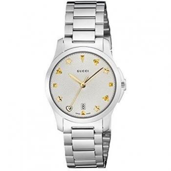Gucci Reloj Análogo clásico para Mujer de Cuarzo con Correa en Acero Inoxidable YA126572