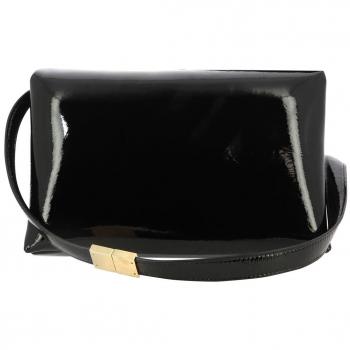 Marni Women's Prisma Shoulder Bag in Black, Lacquered Leather, Size: ONE SIZE