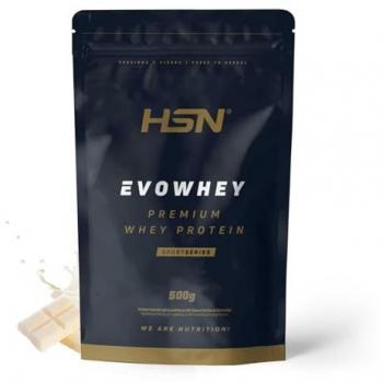 Concentrado de Proteína de Suero HSN Evowhey Protein 2.0 Chocolate Blanco 500 g | 17 Tomas por Envase | No-GMO, Vegetariano, Sin Gluten ni Soja