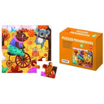 DOHE PUZZLE EDUCATIVO PARA NIÑOS - 16 PIEZAS - DOBLE CAPA DE CARTÓN Y CONTRACHAPADO - ESTIMULA IMAGINACIÓN Y RAZONAMIENTO - COLORES Y D