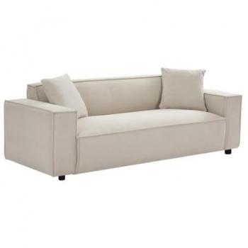 Sofá de 3 plazas de terciopelo beige BORORE