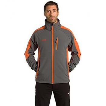 Izas Loire Chaqueta Softshell, Hombre, Gris Oscuro/Naranja, S