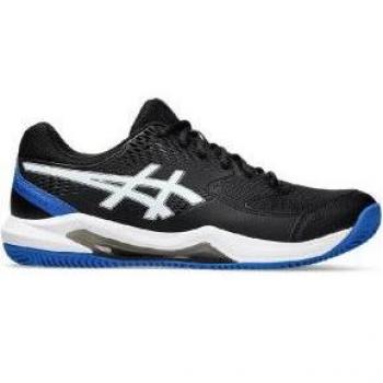 Zapatillas de tenis para hombre Asics Gel-Dedicate 8 Clay en color negro y blanco
