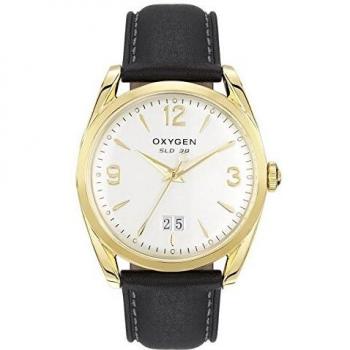 Oxygenzclock men steelzsilver dialzleather strap sandblasted blackzsport 38trumanzlstru38