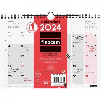 Finocam - Calendario de Pared 2024 Catalán Neutro para Escribir S Enero-Diciembre 210x150 mm