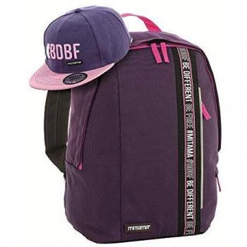 Mitama Mochila ColorTouch, violeta – rosa, escuela y tiempo libre, con sombrero de regalo