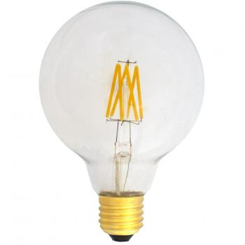 G95 LED E27 filamento 230 V 6 W blanco cálido 2700 K transparente 600LM
