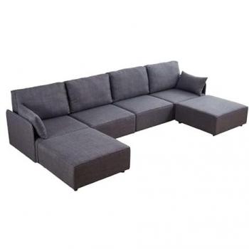 Sofá Modular Riposo A+A+B+B+C+C Estilo Contemporáneo Color Gris 366 CM