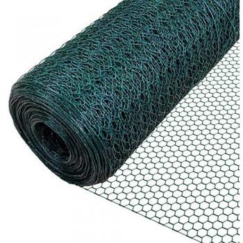 Malla de Alambre Hexagonal 25mm con Revestimiento de PVC, Rollo 1x25m, Verde para Gallinero - Vounot
