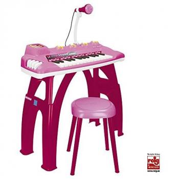 Órgano Electrónico Rosa con 25 Teclas y Luces, Reig 28441, Piano Educativo Aprendizaje, Organo Infantil Color Rosa