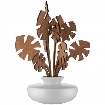 Alessi Hmm Difusor De Ambiente De Hojas, Porcelana,Caoba, Blanco, One Size
