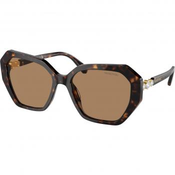 Swarovski SK6017 Sunglasses col. 1002M4 Donna Geometrica Marrone, Female, Brown, Size: 56 MM, Fashion Sunglasses Dark Havana/Brown Photocromatic