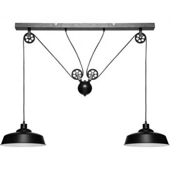 Lámpara de suspensión Ezio de metal negro - 120 cm - H60 cm